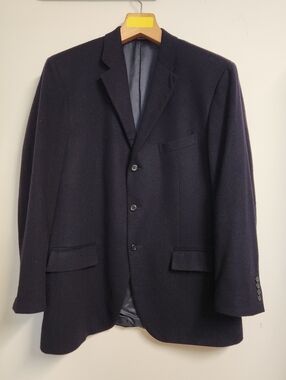 Polo By Ralph Lauren Navy 100% Cashmere Blazr Made In Italy Sz 44R.  #G02